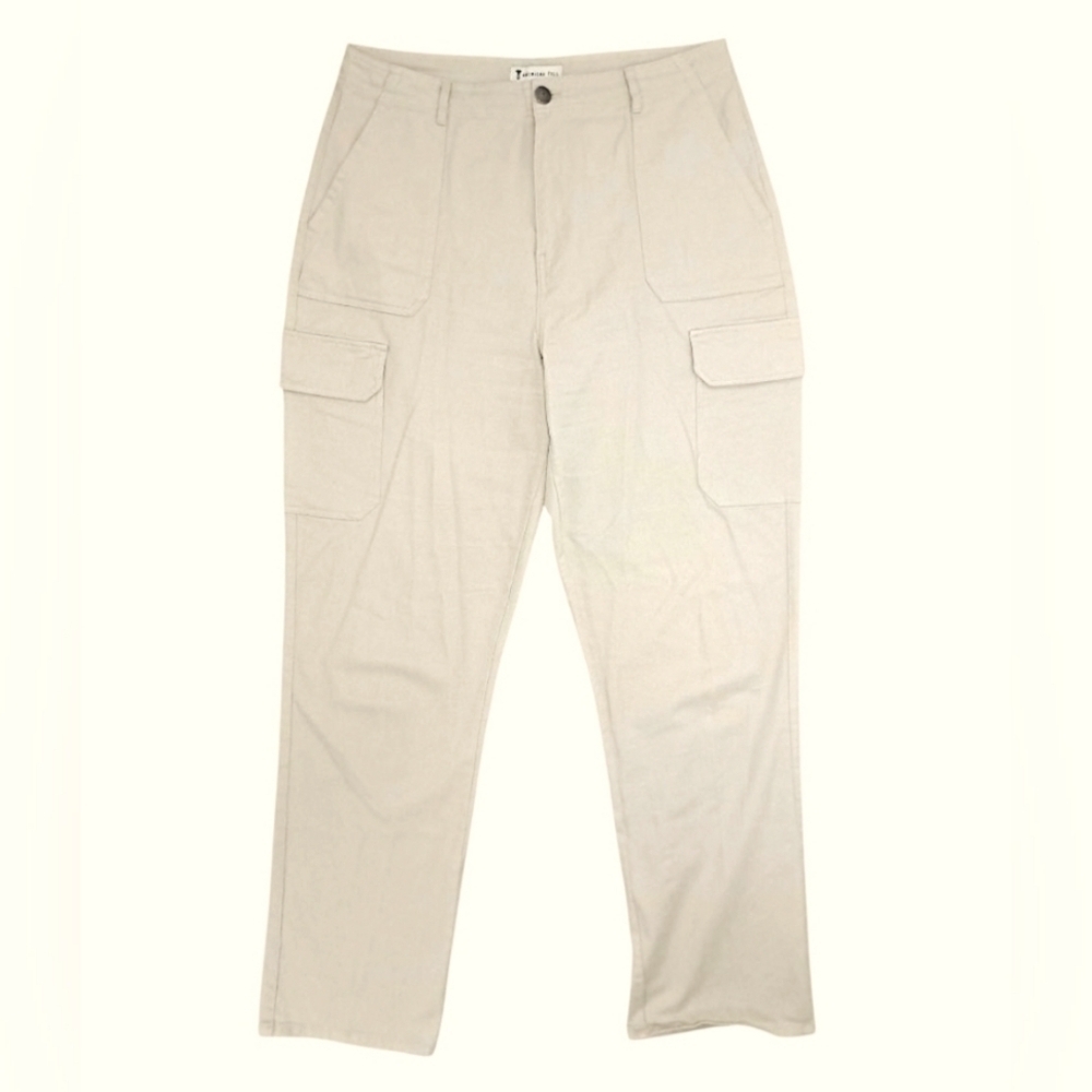 American Tall Cargo Chino Pants | 12 Tall | Soft Beige | Utility Style - Picture 2 of 16